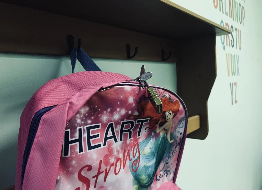 Kids backpack with a lock